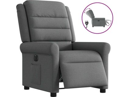 Elektrické polohovací křeslo textil [3303295] (Barva Tmavě šedá)