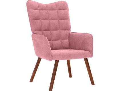 Relaxační křeslo samet [4016814] (Barva Růžová)