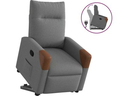 Zvedací polohovací křeslo textil [3324007] (Barva Tmavě šedá)