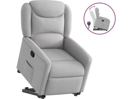 Zvedací polohovací křeslo textil [3303203] (Barva Obláčkově šedá)