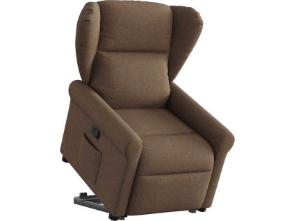 Zvedací polohovací křeslo textil [3303378] (Barva Hnědá)