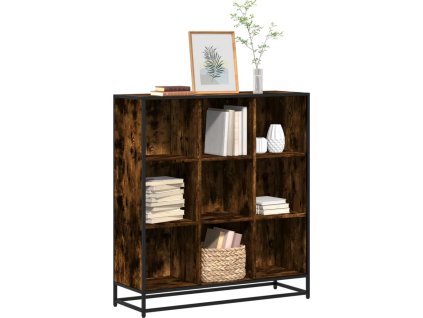 Knihovna 97,5x33x107,5 cm kompozitní dřevo a kov [3300862] (Barva Kouřový dub)
