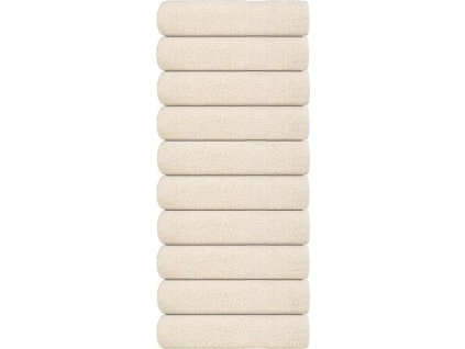Sprchové ručníky 10 ks 70x140 cm 360 g/m² 100% bavlna [137003] (Barva Krémová)