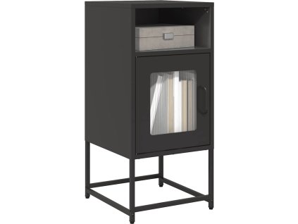 Noční stolek 36x39x78 cm ocel válcovaná za studena [853410] (Barva Černá)