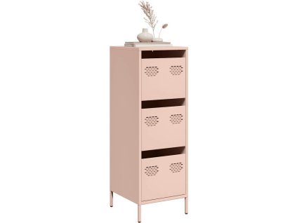 Skříň olivově 39 x 35 x 103,5 cm ocel [851401] (Barva Růžová)