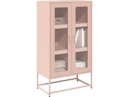 Skříň highboard 68x39x123 cm ocel [853357] (Barva Růžová)