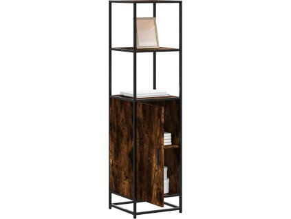 Skříň highboard 35,5x35x139 cm kompozitní dřevo a kov [849046] (Barva Kouřový dub)