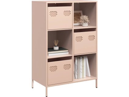 Skříň hořčicově 68 x 39 x 103,5 cm ocel [851407] (Barva Růžová)