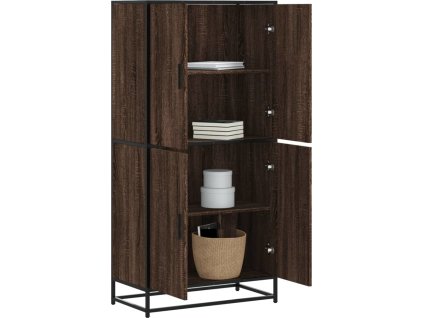 Skříň highboard 68 x 35 x 139 cm kompozitní dřevo [3300834] (Barva Hnědý dub)