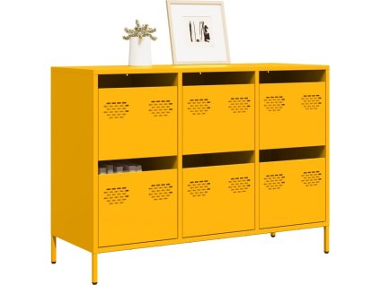 Příborník 101,5 x 39 x 73,5 cm ocel válcovaná za studena [851265] (Barva horčicově žlutá)