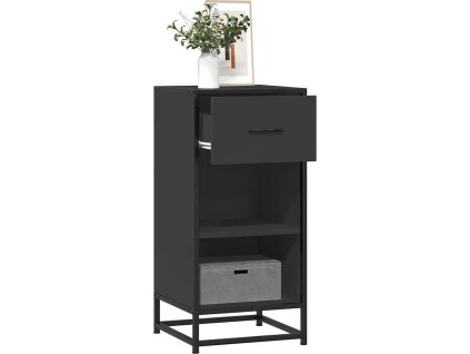 Příborník 35,5 x 35 x 76 cm kompozitní dřevo a kov [848954] (Barva Černá)