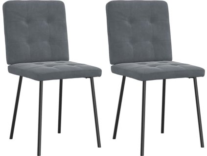 Jídelní židle 2 ks samet [4101058] (Barva Tmavě šedá)