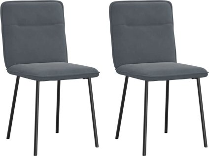 Jídelní židle 2 ks samet [4101210] (Barva Tmavě šedá)