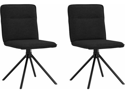 Jídelní židle 2 ks textil [4101234] (Barva Černá)