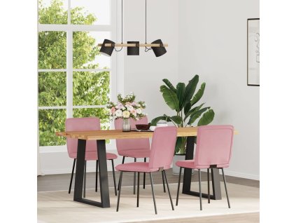 Jídelní židle 4 ks samet [3315313] (Barva Růžová)