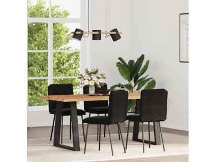 Jídelní židle 4 ks samet [3315415] (Barva Černá)