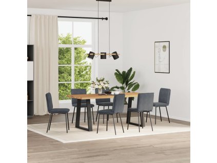 Jídelní židle 6 ks samet [3315615] (Barva Tmavě šedá)