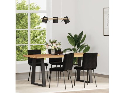 Jídelní židle 4 ks samet [3315350] (Barva Černá)