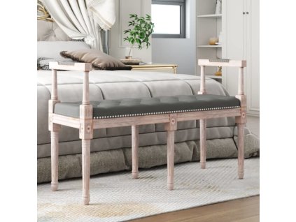 Lavice 110 x 40 x 70 cm samet [344423] (Barva Šedá)