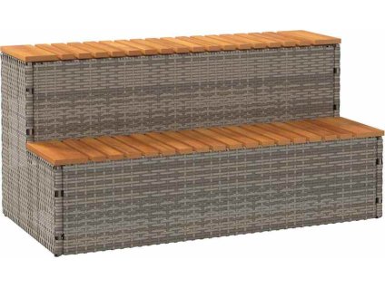 Obruby k vířivce 100x50x50,5 cm polyratan a akáciové [4103945] (Barva Šedá)