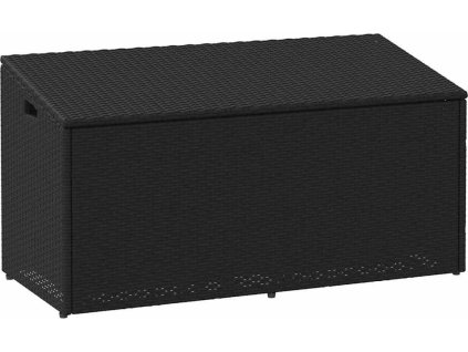 Zahradní úložný box 110 x 50 x 58 cm polyratan [4104069] (Barva Černá)
