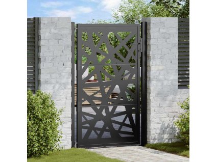 Zahradní brána 100 x 150 cm odolná ocel, lehký design [4100951] (Barva Ocel/Černý)