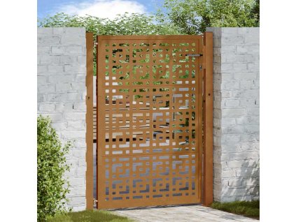 Zahradní branka černá 100 x 150 cm ocelová s křížovým vzorem [4101006] (Barva Povětrnostně odolná ocel / Hnědý)