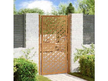 Zahradní branka černá 100 x 175 cm ocelová s křížovým designem [4101007] (Barva Povětrnostně odolná ocel / Hnědý)