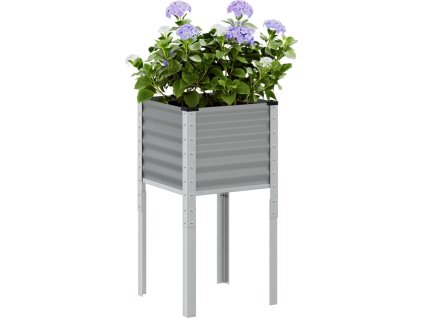 Zahradní květináč 45 x 45 x 88 cm, odolná ocel [4008964] (Barva Ocel/Šedý)