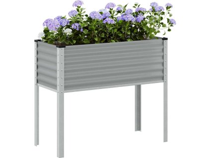 Zahradní květináč 100 x 45 x 90 cm, odolný proti povětrnostním vlivům, ocel [4008970] (Barva Ocel/Šedý)
