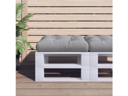 Poduška na palety 60 x 61,5 x 10 cm textil [360879] (Barva Šedá)