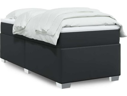 Box spring postel s matrací 90x190 cm umělá kůže [3285189] (Barva Černá)
