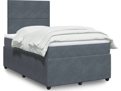 Box spring postel s matrací 120x190 cm samet [3294581] (Barva Tmavě šedá)