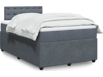Box spring postel s matrací 120x190 cm samet [3287699] (Barva Tmavě šedá)