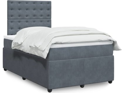 Box spring postel s matrací 120 x 190 cm samet [3294599] (Barva Tmavě šedá)
