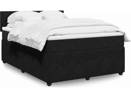 Box spring postel s matrací 140 x 190 cm samet [3290030] (Barva Černá)