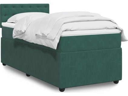 Box spring postel s matrací 80 x 200 cm samet [3287606] (Barva Modrá)