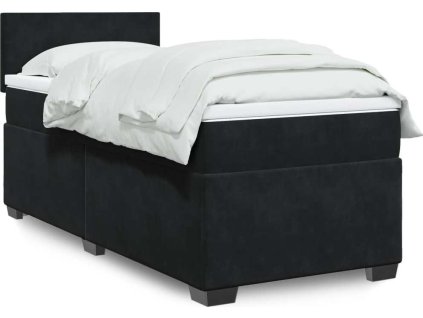 Box spring postel s matrací 80 x 200 cm samet [3286158] (Barva Černá)