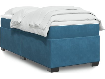 Box spring postel s matrací 80 x 200 cm samet [3285249] (Barva Modrá)