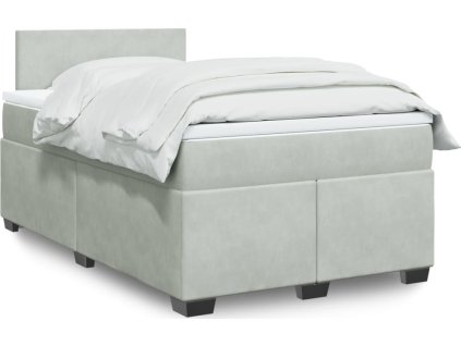 Box spring postel s matrací 120 x 200 cm samet [3286276] (Barva Světle šedá)