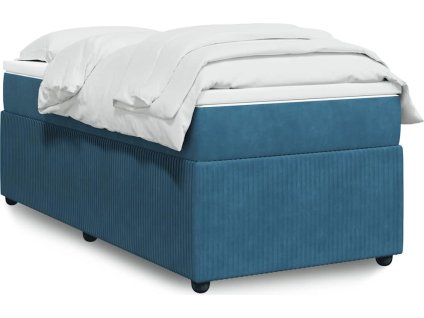 Box spring postel s matrací 90x190 cm samet [3285612] (Barva Modrá)