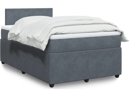 Box spring postel s matrací 120x190 cm samet [3289981] (Barva Tmavě šedá)