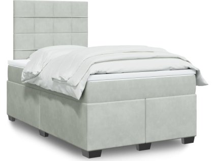 Box spring postel s matrací 120x190 cm samet [3290858] (Barva Světle šedá)