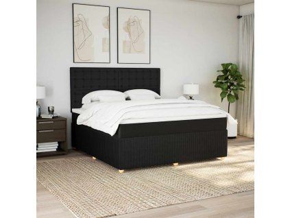 Box spring postel s matrací 180 x 200 cm textil [3294451] (Barva Černá)