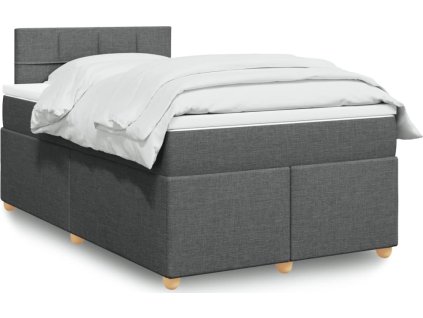 Box spring postel s matrací 120x190 cm textil [3288920] (Barva Tmavě šedá)
