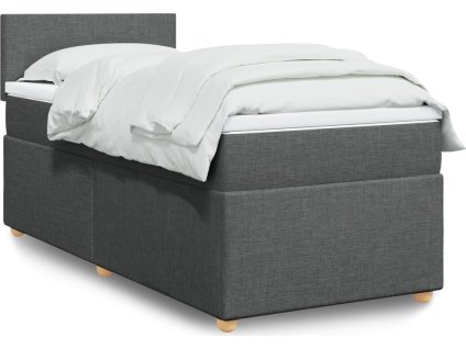 Box spring postel s matrací 90x190 cm textil [3286529] (Barva Tmavě šedá)