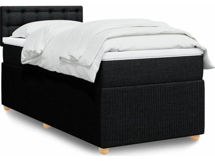 Box spring postel s matrací 90x190 cm textil [3289627] (Barva Černá)