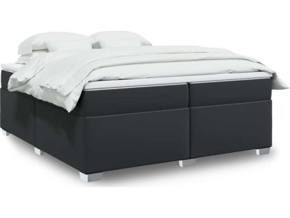 Box spring postel s matrací 200 x 200 cm umělá kůže [3285228] (Barva Cappuccino)