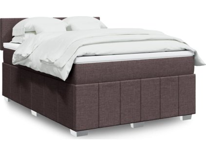 Box spring postel s matrací 140x200 cm textil [3287087] (Barva Tmavě hnědá)