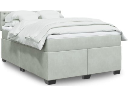 Box spring postel s matrací tmavě 140x200 cm samet [3286342] (Barva Světle šedá)